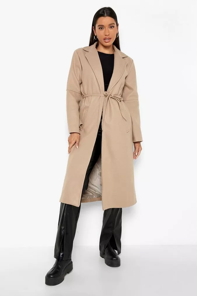 Wool look store coat womens